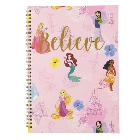 Disney Princess Spiral Notebook Believe Pink A4