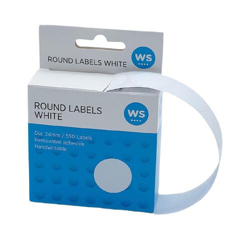 WS Dispenser Dot Handwritable 550 Labels 24mm Diameter