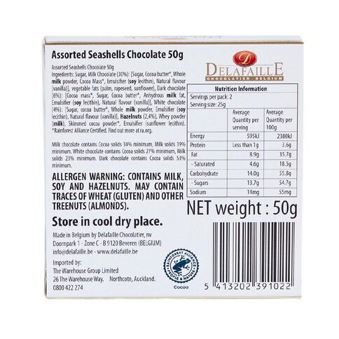 DELAFAILLE Assorted Seashells Chocolate 50g