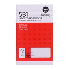 WS Notebook 5B1 Index 7mm 32 Leaf Red Mid