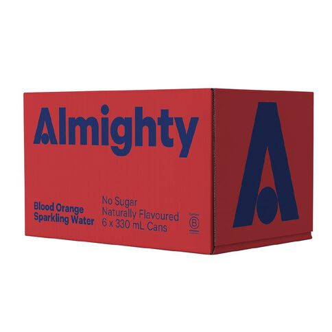 Almighty Blood Orange Sparkling Water 330mL 6 Pack