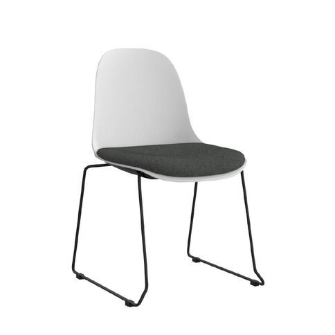 Knights Willow Shell Chair with Black Reef White