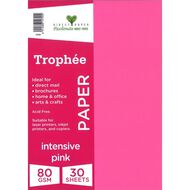 Trophee Paper 80gsm Intensive Pink A4 30 Pack