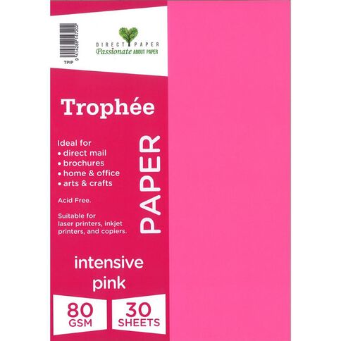 Trophee Paper 80gsm 30 Pack Intensive Pink A4