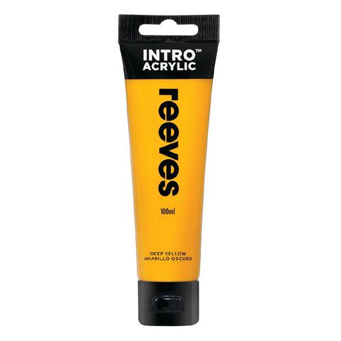 Reeves Intro Acrylic Paint Deep Yellow 100ml