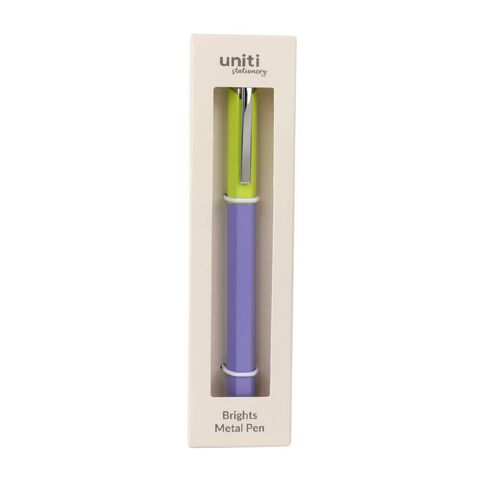 Uniti Stationery Brights Green And Purple Pen