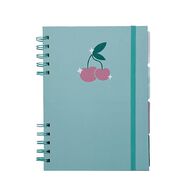 Uniti Clubhouse Hardcover Notebook With Tabs Cherry Green Light