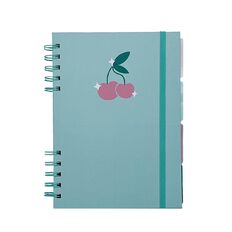 Uniti Clubhouse Hardcover Notebook With Tabs Cherry Green Light