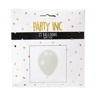 Party Inc Balloons Solid Colour White 25cm 25 Pack