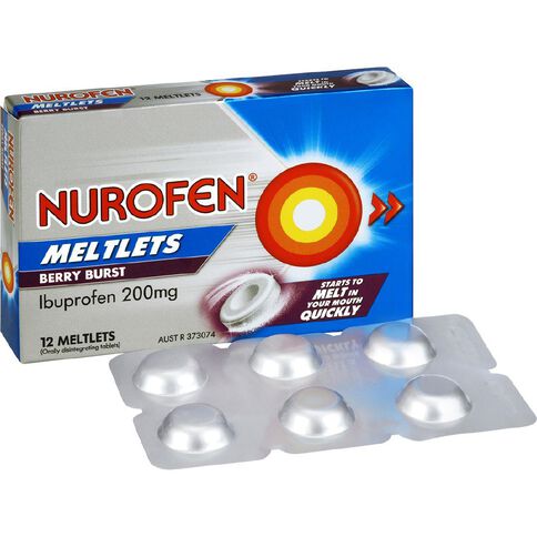 Nurofen Meltlets Berry Burst 200mg 12 Pack