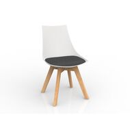 Luna White Charcoal Oak Base Chair Grey Mid