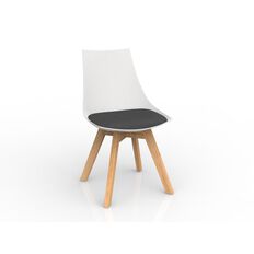 Luna White Charcoal Oak Base Chair Grey Mid