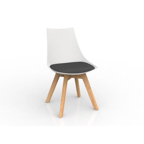 Luna White Charcoal Oak Base Chair Grey Mid