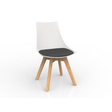 Luna White Charcoal Oak Base Chair Grey