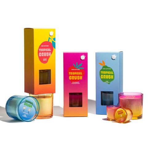 Living & Co Tropical Crush Mini Scented Candle Strawberry Pomegranate