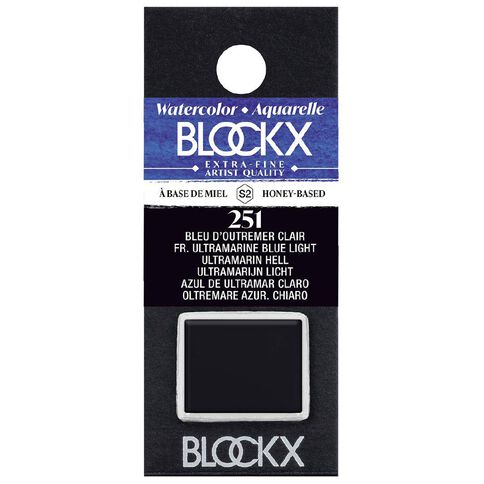 BLOCKX Watercolour Half Pan S2 251 Ultramarine Blue Light Blue Light