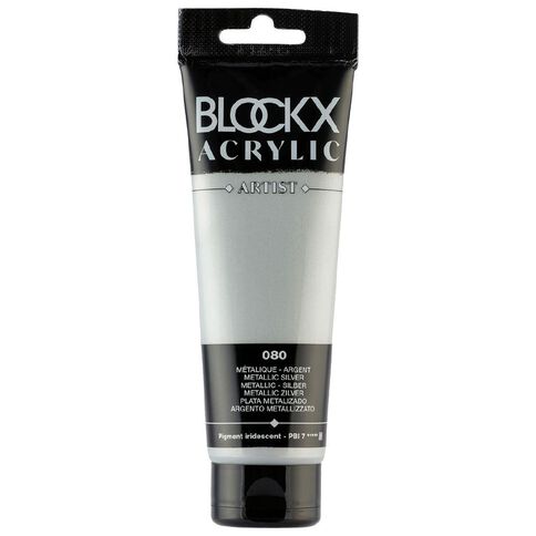 BLOCKX Acrylic Tube Metallic Silver 120ml
