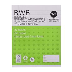 WS Exercise Beginners Writing Book BWB 14mm Ruled 32 Leaf Green
