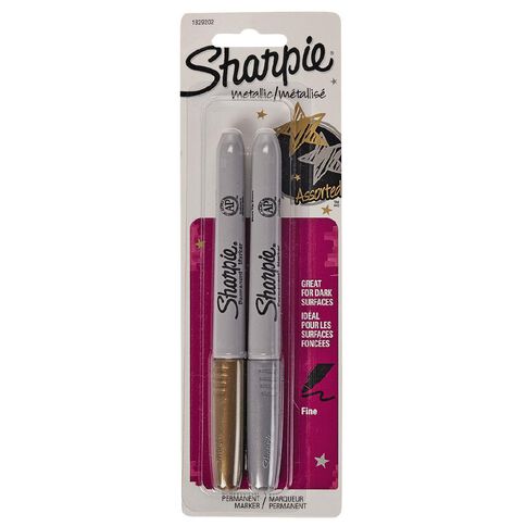Sharpie Metallic Markers 2 Pack Gold/Silver Multi-Coloured 2 Pack