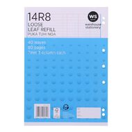 WS Pad Refill 14R8 7mm 3 Column Cash Ruled 40 Leaf Punched