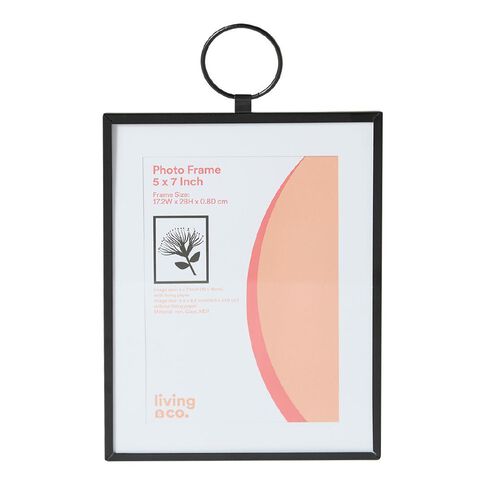 Living & Co Metal Hoop Hanging Frame 5in x 7in Black