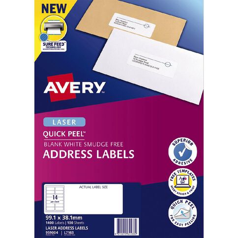 Avery Laser Quick Peel Labels L7163-14 Pack 100 | Warehouse Stationery, NZ