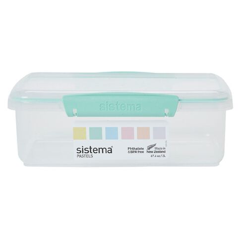 Sistema Klip It Pastels Rectangular Box Assorted Colours 2L