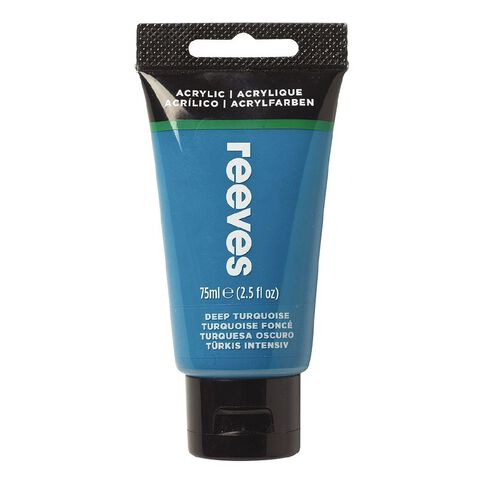 Reeves Fine Acrylic Paint Deep Turquoise 490 75ml
