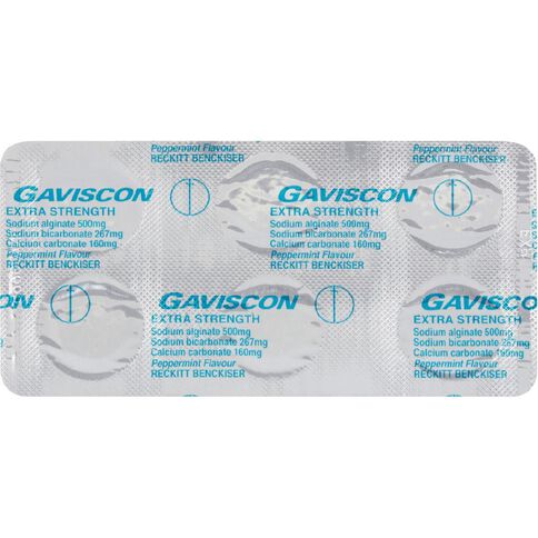 Gaviscon Extra Strength Peppermint Tablets 500mg 24 Pack
