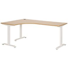 Jasper J Emerge Metal Leg Workstation 1800 x 1200 LH Beech/White