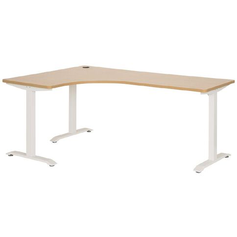 Jasper J Emerge Metal Leg Workstation 1800 x 1200 LH Beech/White