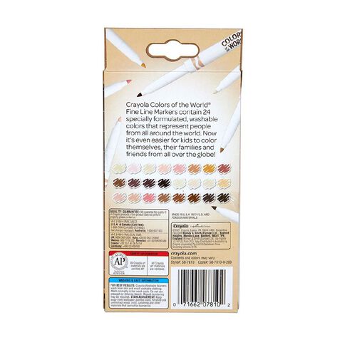 Crayola Colors of the World Fine Line Markers 24 Pack