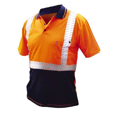 Esko Hi-Vis Safety Polo Shirt Reflective Orange Large
