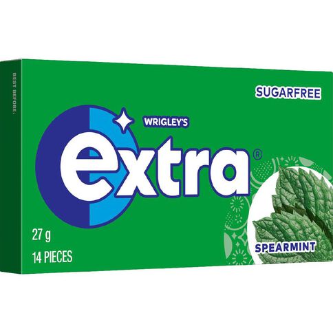Extra Spearmint Chewing Gum Sugar Free 14 Piece 27g