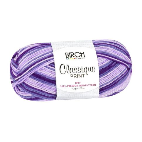 Birch Classique Yarn Prints 100% Premium Acrylic 100G 8Ply Mauve