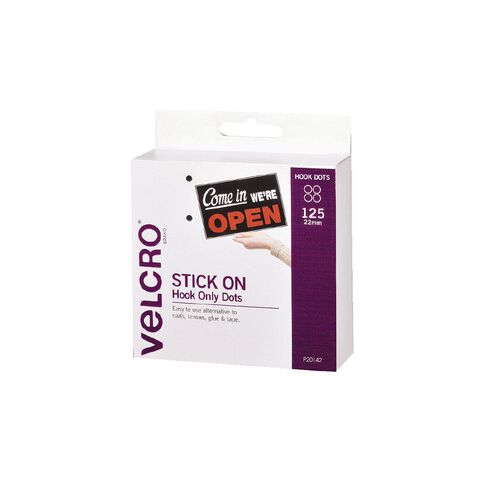VELCRO Brand Hook Only Spots 22mm 125 White