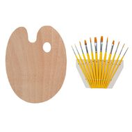 Uniti Wooden Palette & Brush Set 12 Pack Natural