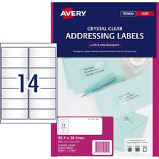 Avery Address Labels Crystal Clear 350 Labels