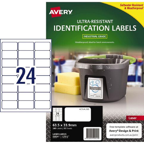 Avery Ultra-Resistant Outdoor Labels White 240 Labels