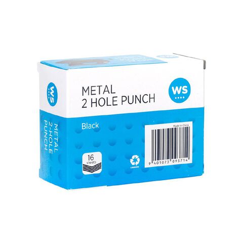 WS Punch 2 Hole Metal 16 Sheet Black Black