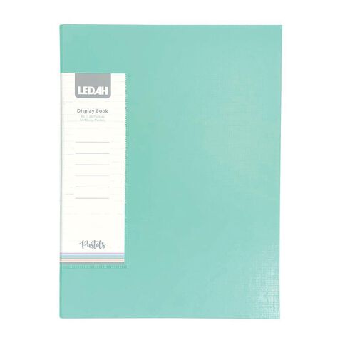 Ledah Pastels Display Book 20 Pocket Green A4