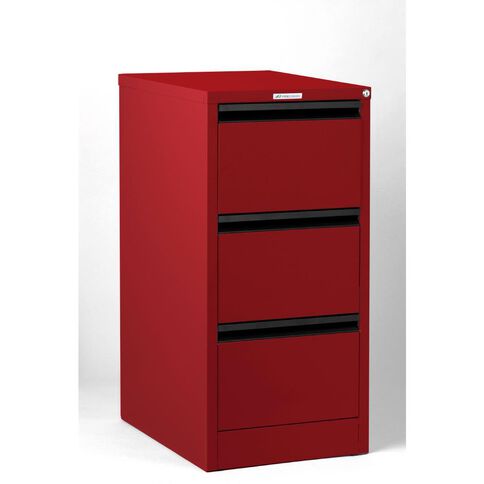 Precision Classic Filing Cabinet 3 Drawer Flame Red Warehouse