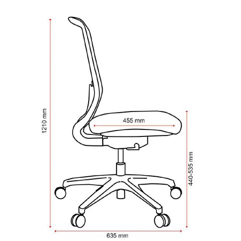 Buro Seating Elan Chair Lumbar Black Mesh Seat Slide