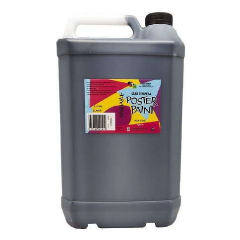 Fivestar Tempera Poster Paint Black 5 Litre