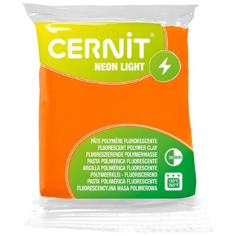 Cernit Polymer Clay Neon Light 56g Orange Orange