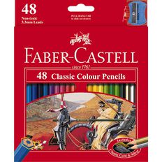 Faber-Castell Classic Colour Pencils 48 Pack Multi-Coloured 48 Pack