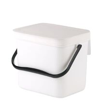 Living & Co Fliptop Bin with Handle White 7L