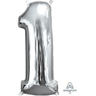 Anagram Mid-Size Shape Silver Numeral 1