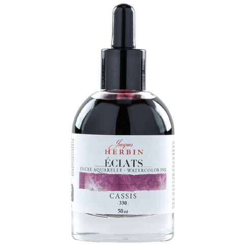 Jacques Herbin Eclats Watercolour Ink 330 Blackcurrant 50ml