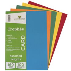 Trophee Card 160gsm 100 Pack Brights